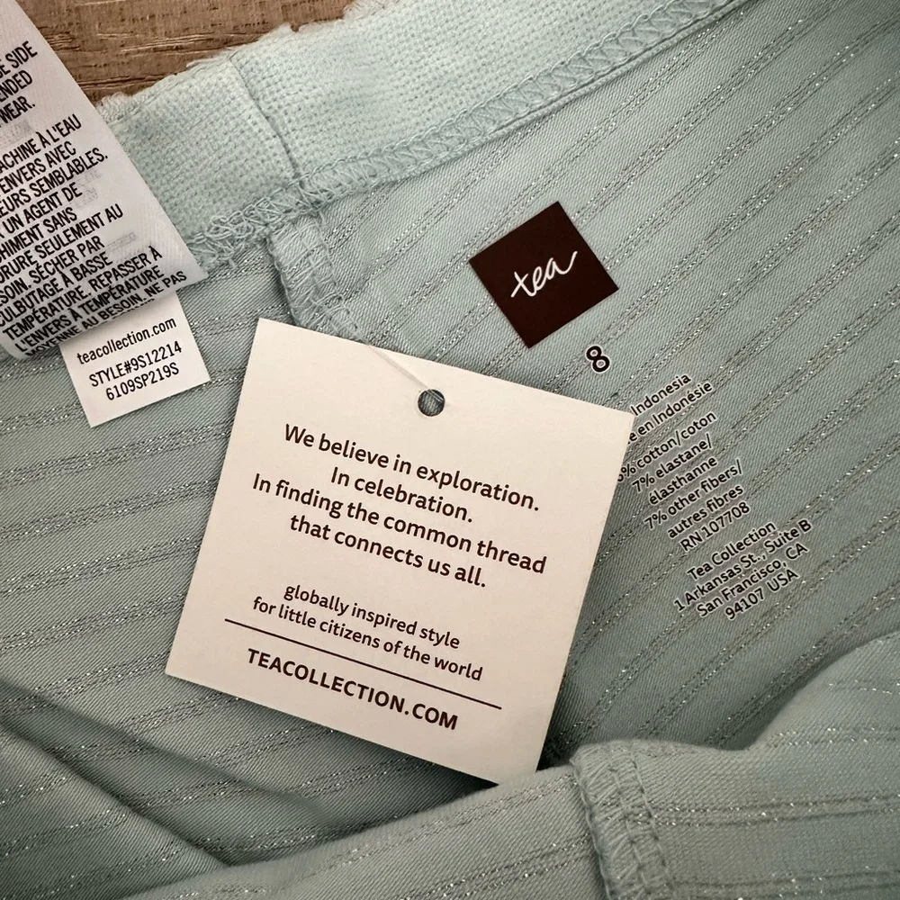 Tea Collection blue silver Striped Leggings